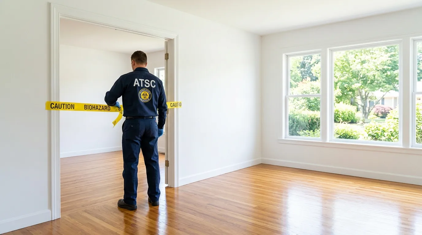 Certified biohazard cleanup crew performing Decomposition Cleanup in El Monte
